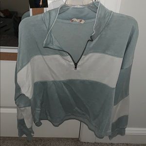 Striped quarter zip